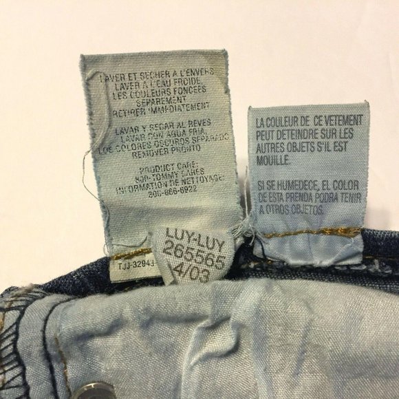 Tommy Hilfiger Jeans Womens Size 11 Vintage Spell Out Flag Flare Blue Stretch - Picture 10 of 10